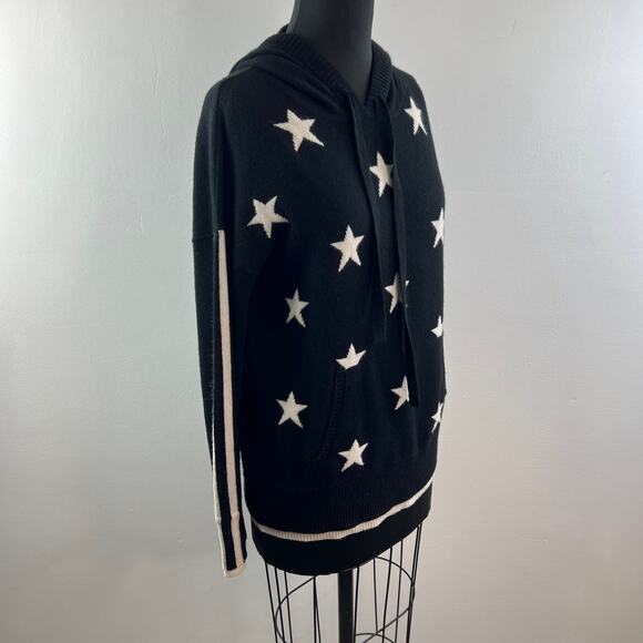 PRVLG Threads Of Privilege Black White Hoodie Cashmere Stars Pullover Medium M - Picture 5 of 11